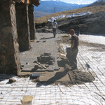 Installing a Hydronic snow melting system.